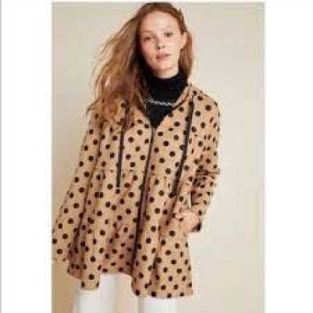 Anthropologie Eva Franco Maybelle Polka Dot Tiered Coat SP